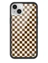 Wildflower Checkers Brown Iphone Case In Multi