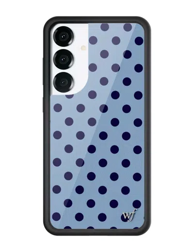 Wildflower Polka Dot Blue And Navy Blue Samsung Galaxy Case