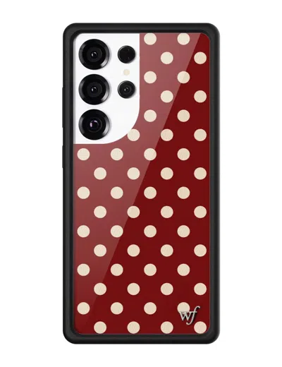 Wildflower Polka Dot Burgundy And Cream Samsung Galaxy Case