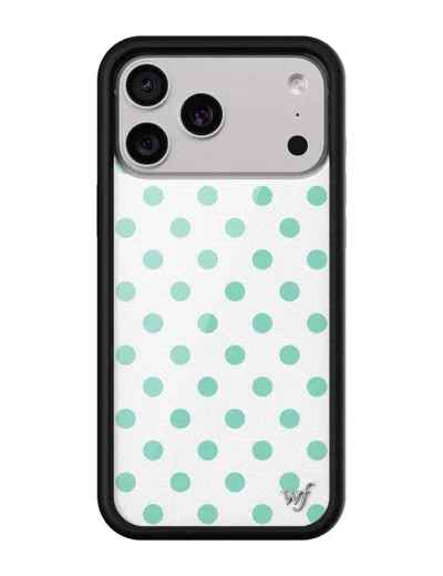 Wildflower Polka Dot White And Turquoise Iphone Case