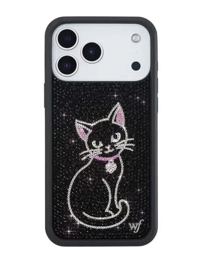 Wildflower Rhinestone Black Cat Iphone Case