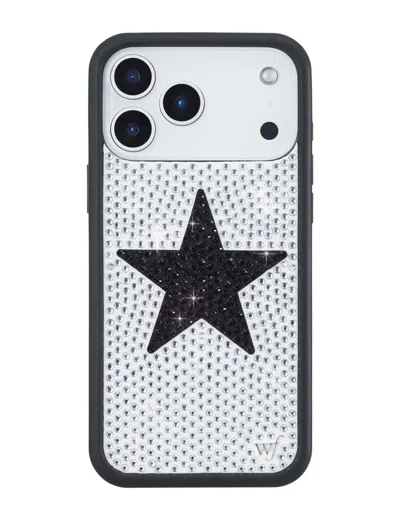 Wildflower Rhinestone Star White And Black Iphone Case