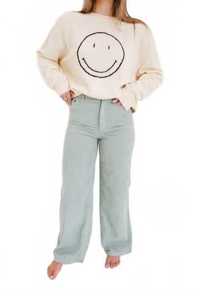 Wildflower Women's Brooklyn Corduroy Pants In Sage In Blue