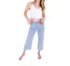 Wildflower Women's Denim High Rise Pant In Blue In Blue
