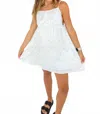 Wildflower Women's Floral Mini Dress In White & Blue In White