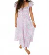 Wildflower Women's Printed Puff Sleeve Midi Dress In Pink Floral In Multi