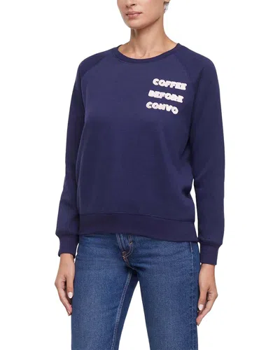 Wildfox Coffee First Keely Relaxed Fit Sweatshirt In Blue