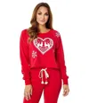 Wildfox Comet Loves Cupid Sweatshirt Women Red Stretch Round Neck Jdm1081 In Red