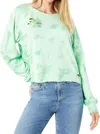 Wildfox Crop Sweatshirt In Green Ash In Green