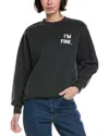 Wildfox I'm Fine Charlie Oversized Fit Sweatshirt In Black
