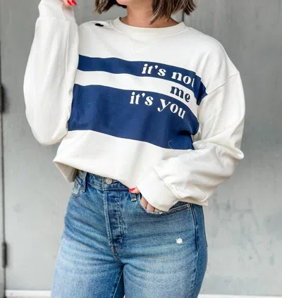 Wildfox It's Not Me It's You Sweatshirt In White In Brown