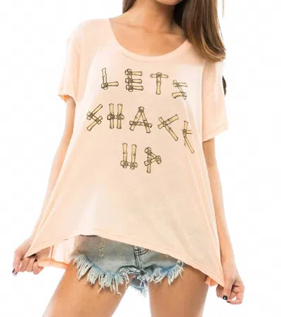 Wildfox Let's Shack Up Lazy Weekend Tee In Coral Shell In Pink