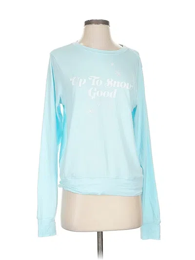 Pre-owned Wildfox Long Sleeve T-shirt In Blue