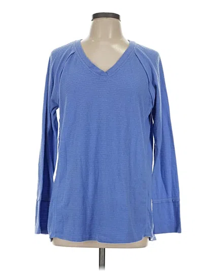 Pre-owned Wildfox Long Sleeve Top Blue V-neck Tops