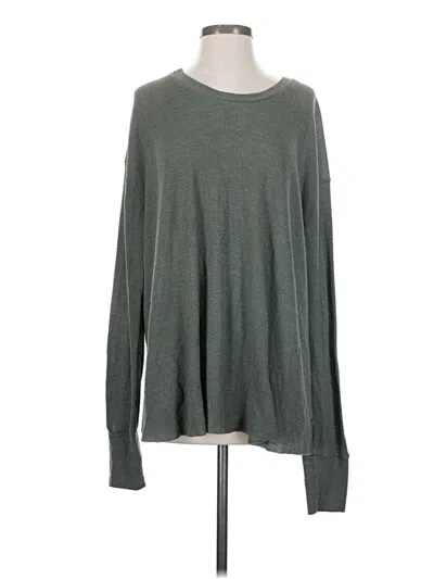Pre-owned Wildfox Long Sleeve Top Gray Crew Neck Tops