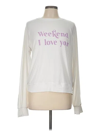 Pre-owned Wildfox Long Sleeve T-shirt In Ivory
