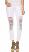 Wildfox Marianne Starbuster Mid Rise Skinny Jeans In Multicolor In Multi