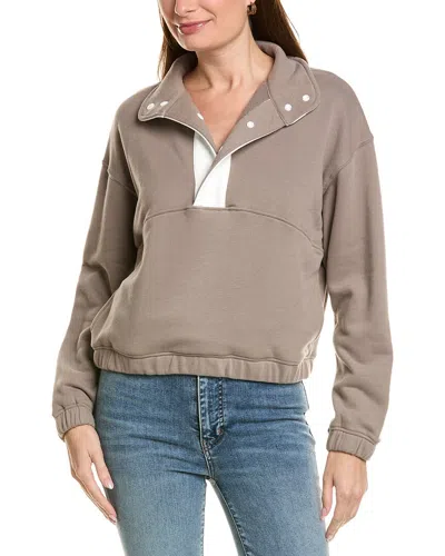 Wildfox Marlo 1/2 Snap Pullover In Gray