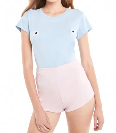 Wildfox Mod Daises No9 Crew Neck Tee In Blue Skies