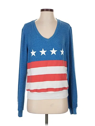 Pre-owned Wildfox Pullover Sweater In Blue
