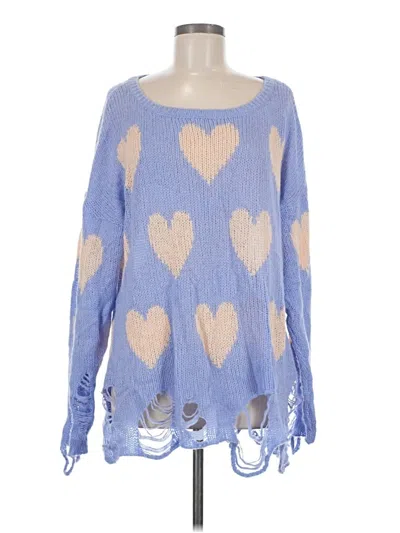 Pre-owned Wildfox Pullover Sweater In Blue