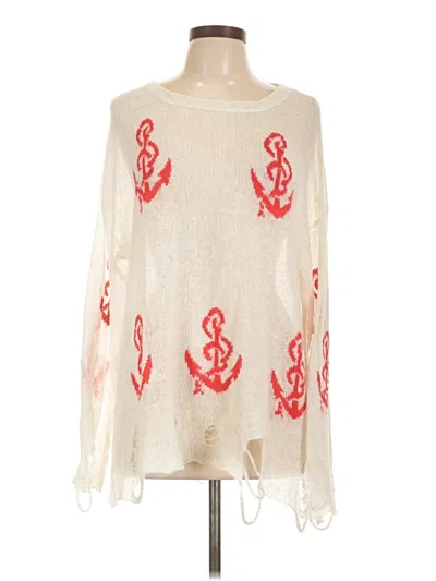 Pre-owned Wildfox Pullover Sweater In White