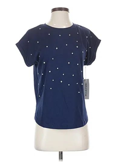 Wildfox Short Sleeve Top Blue Stars Pattern Crew Neck Tops