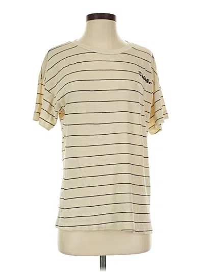 Pre-owned Wildfox Short Sleeve Top Ivory Crew Neck Tops