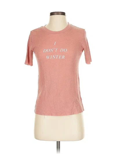 Pre-owned Wildfox Short Sleeve Top Pink Crew Neck Tops