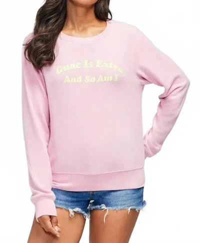 Wildfox So Extra Baggy Beach Jumper Top In Pink
