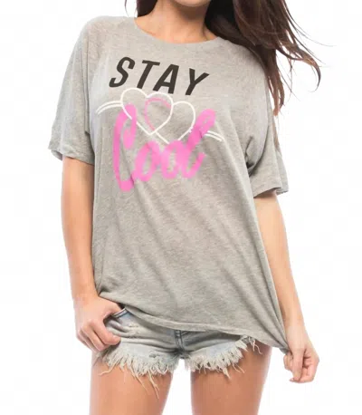 Wildfox Stay Cool Perfect Tee In Grey In Gray