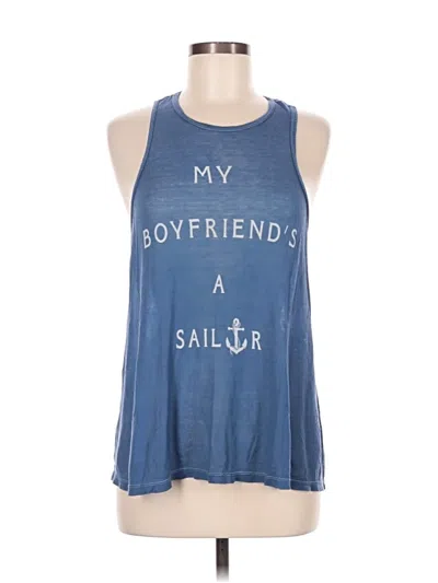 Pre-owned Wildfox Tank Top Blue Halter Neckline Tops