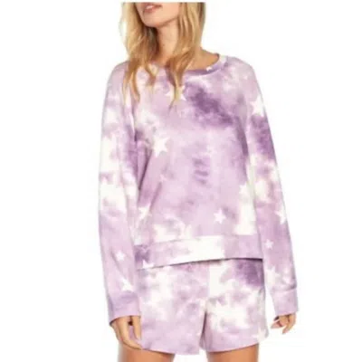 Wildfox Tie Dye Stars Sweatshirt In Purple & White In Multi