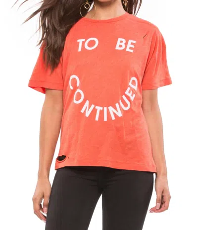 Wildfox To Be Continued Destroyed Sonic Tee In Inferno Red In Orange
