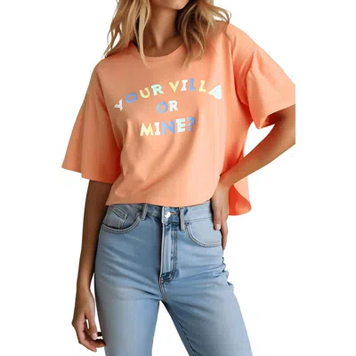 Wildfox Womens Printed Cotton Cropped In Orange