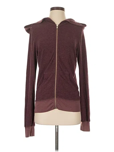 Pre-owned Wildfox Zip Up Hoodie In Burgundy