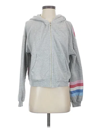 Pre-owned Wildfox Zip Up Hoodie In Gray