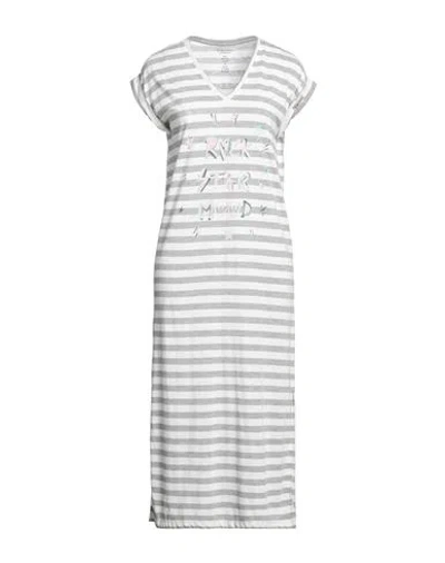 Wildreamers Woman Midi Dress Grey Size M Polyester, Linen