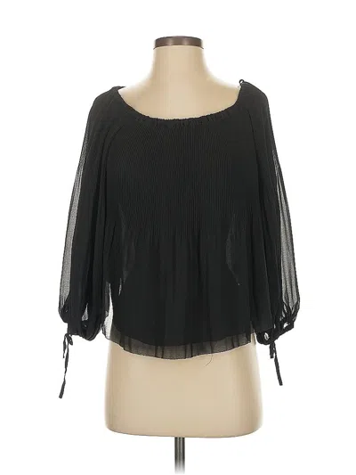 Pre-owned Wilfred 3/4 Sleeve Blouse In Black