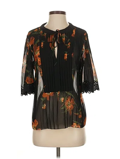 Pre-owned Wilfred 3/4 Sleeve Blouse In Black