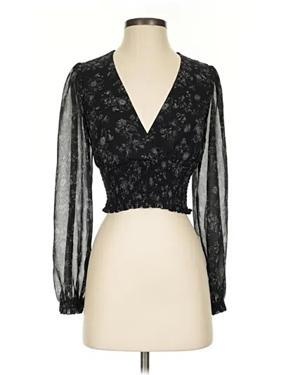 Pre-owned Wilfred 3/4 Sleeve Blouse In Black