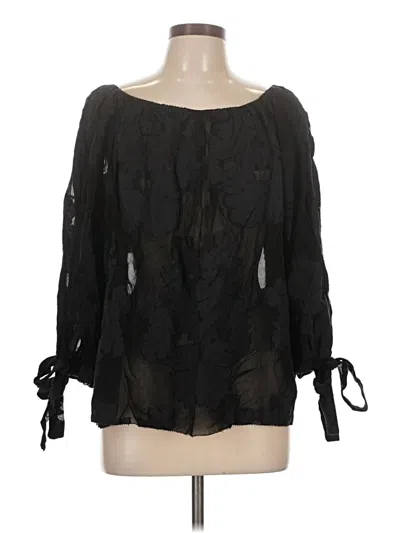 Pre-owned Wilfred 3/4 Sleeve Blouse In Black