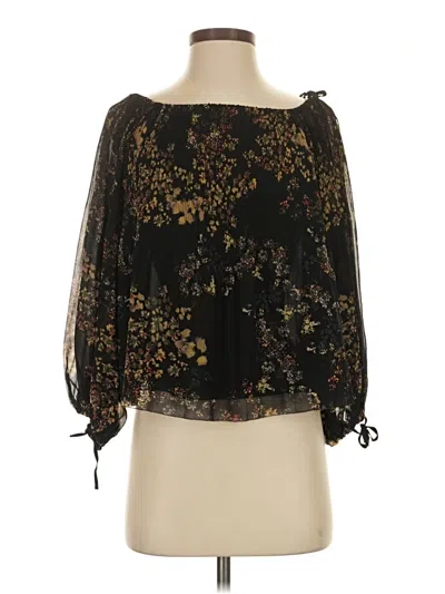 Pre-owned Wilfred 3/4 Sleeve Blouse In Black