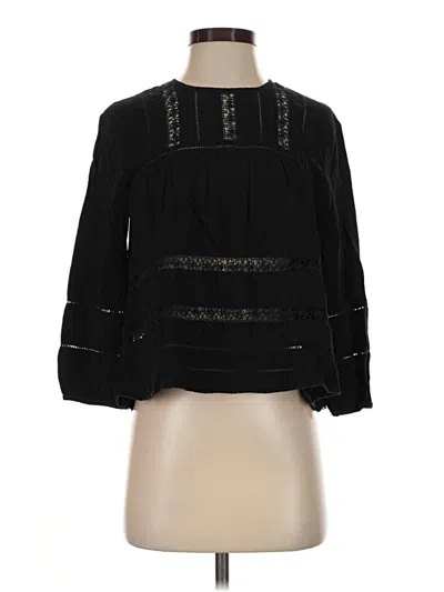 Pre-owned Wilfred 3/4 Sleeve Blouse In Black