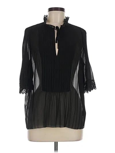 Pre-owned Wilfred 3/4 Sleeve Blouse In Black