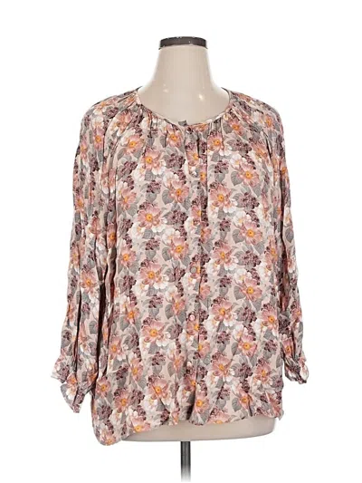 Pre-owned Wilfred 3/4 Sleeve Blouse In Brown