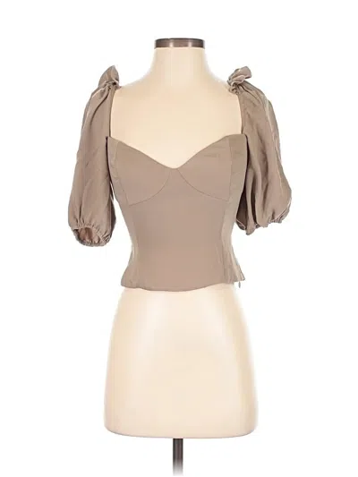 Pre-owned Wilfred 3/4 Sleeve Blouse In Brown