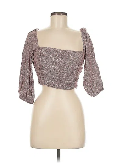 Pre-owned Wilfred 3/4 Sleeve Blouse In Burgundy