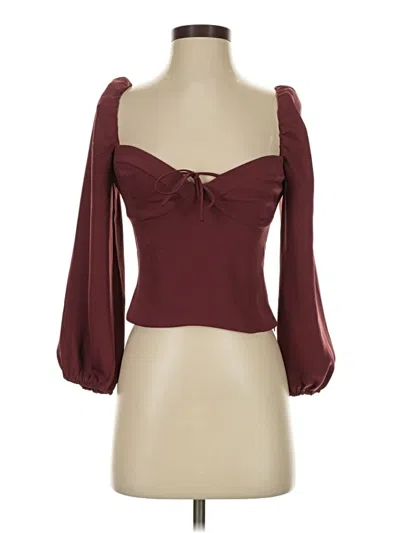 Pre-owned Wilfred 3/4 Sleeve Blouse In Burgundy