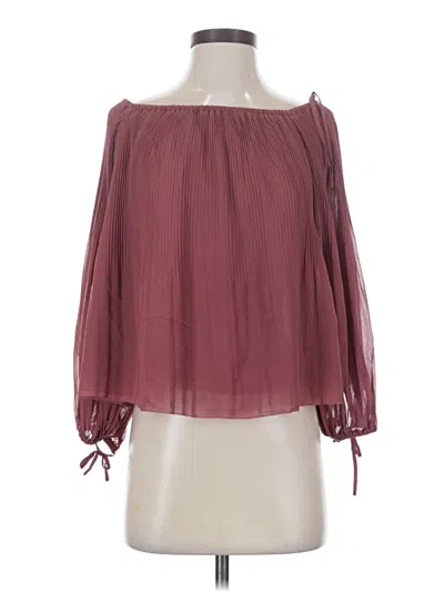 Pre-owned Wilfred 3/4 Sleeve Blouse In Burgundy
